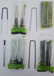 METAL GROUND GARDEN WEED BARRIER MEMBRANE PINS FABRIC PEGS STAPLES NAILS U PINS - Picture 1 of 11