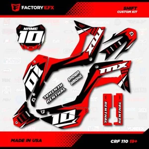Black & Red Crf110 Shift Racing Graphics kit fits Honda 2019-2023 decal 19-25 - Picture 1 of 5