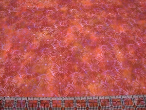 3 Yards Quilt Cotton Fabric - ITB Jason Yenter Urban Jungle Red Starburst Coord - Picture 1 of 1
