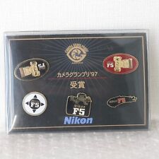 Rare Nikon F5 Lapel Pin Brass Metal Set for 1997 Grand Prix from Japan