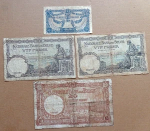 Belgium Banknotes Belgie Belgique 1920/1938/1940 - 1/5/10 francs comb. shipp (a) - Picture 1 of 2