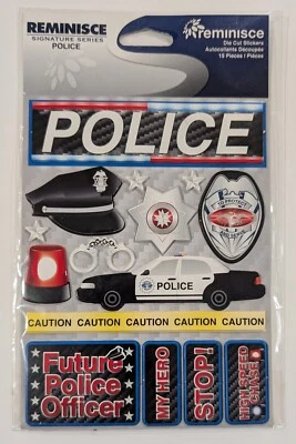 RARO Policía Mi Héroe Futuro Oficial Coche Insignia Álbum de Recortes Pegatinas por Reminisce Foto 1 de 2