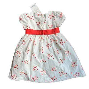 Gymboree Cap Sleeve Dress White with Red & Tan Dots 3-6 Months - Picture 1 of 3