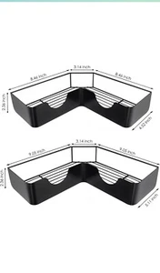 2pc. Adhesive Shower Caddy No Drilling  Stainless Steel Black Holds Up To 25lbs  - Picture 1 of 2