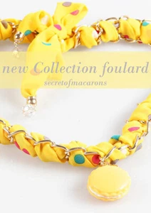 MACARONS Necklace/Foulard "YELLOW" Female - MCSFL02-C - Foto 1 di 3