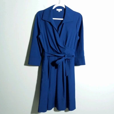 Calvin Klein Dress size 10, NEW! Blue Check Stretch Woven Pockets Career Party - Image 1 of 4