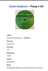 GREEN GUIDANCE PUMP N ALL RECORD 12" in white paper sleeve used  - Imagen 1 de 3