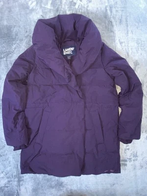 Abrigo de plumón Lands’ End para mujer cálido invierno acolchado con capucha púrpura talla 2-4 600 relleno Foto 1 de 4