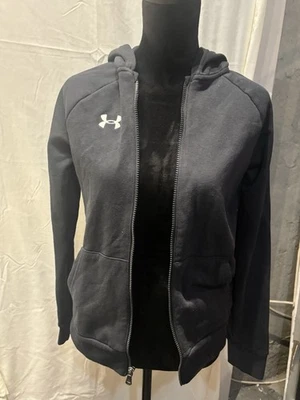 Under Armour Sudadera con Capucha con Cremallera, Bolsillos, Juvenil Talla Grande, Negra, ~NUEVA CON ETIQUETAS~ Foto 1 de 4