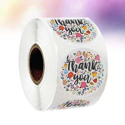  1 Rolle Runde Form Versiegelung Aufkleber Buntes Blumenetikett DIY Tasche - Bild 1 von 4