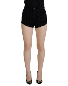 Dolce & Gabbana Velvet Leopard Print Shorts Women Black - Picture 1 of 7
