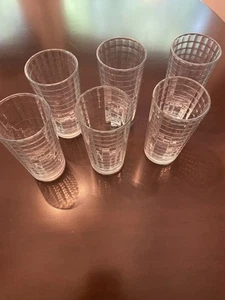 Vintage Pasabahce Block Optic Highball Glasses 8 Ounce Set Of 6 - Picture 1 of 6