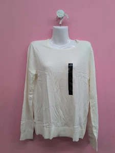 Banana Republic Ribbed Textured Crew Neck Pullover Women's Sweater M Snow Day - Picture 1 of 9
