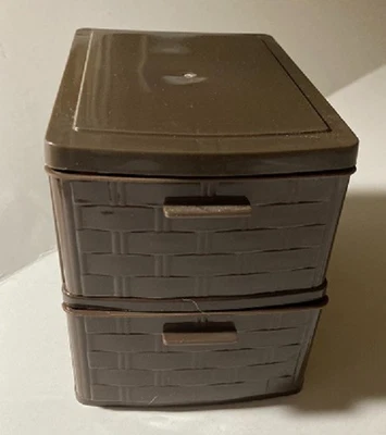 Contenedor de almacenamiento de escritorio con 2 cajones 4 pulgadas de alto x 3-1/2 pulgadas de ancho x 5 pulgadas de largo Foto 1 de 4