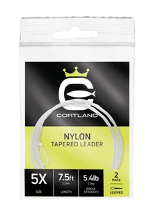 Cortland 9ft Looped Nylon Tapered Leader 2pk - Picture 1 of 1