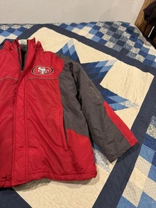 Vintage San Francisco 49ers 2-in-1 Jacket/Fleece Top Men's L Gray/Red *READ* - Picture 1 of 8