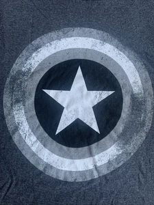 T-shirt Marvel Captain America nera bianca grigia scudo grafica nuova senza etichette taglia L - Foto 1 di 5