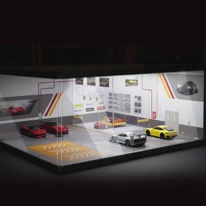 Diorama 1/64 Garagenmodell LED Licht Parkplatz Showroom Szene Vitrinenmodell UuZ - Bild 1 von 13