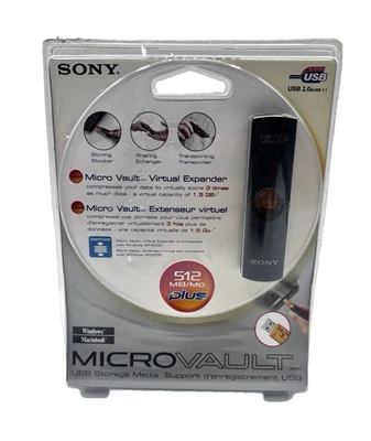 Vintage SONY MICRO VAULT USB 2.0 512MB Virtual Expander - New! Sealed! - Image 1 of 2