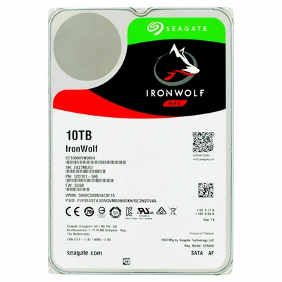 Seagate IronWolf 10TB ST10000VN0004 3.5" SATA III 7200RPM 256MB NAS Hard Drive - Image 1 of 3