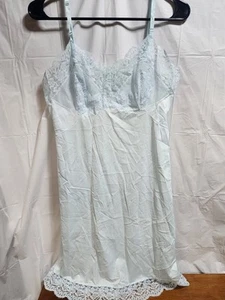 Vintage Vassarette Nylon Nightgown Spaghetti Strap Baby Doll Slip Dress 36A - Picture 1 of 7