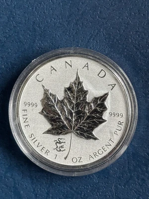 2012 Canada $5 1oz Lunar Year of Dragon Privy Maple Silver Bullion coin - Image 1 of 2