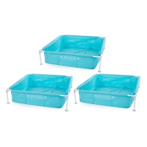 Intex 4ft x 4ft x 12in Mini Frame Kids Beginner Kiddie Swimming Pool (3 Pack) - Picture 1 of 7