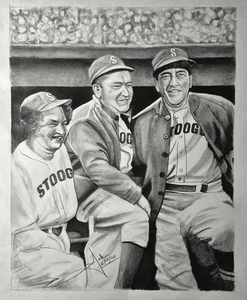 Three Stooges, 3 Stooges, Original Art COPY. Baseball#2 - Picture 1 of 2