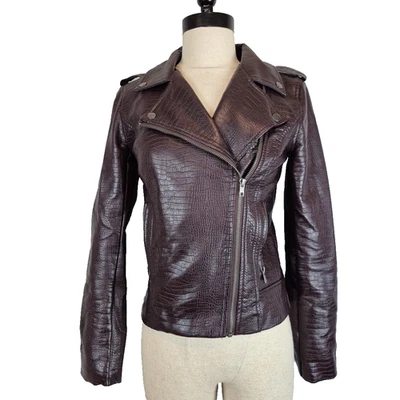BB Dakota куртка женщин XS искусственной кожи мотоциклиста темно фиолетовый стиль BJ302973 - Изображение 1 из 4
