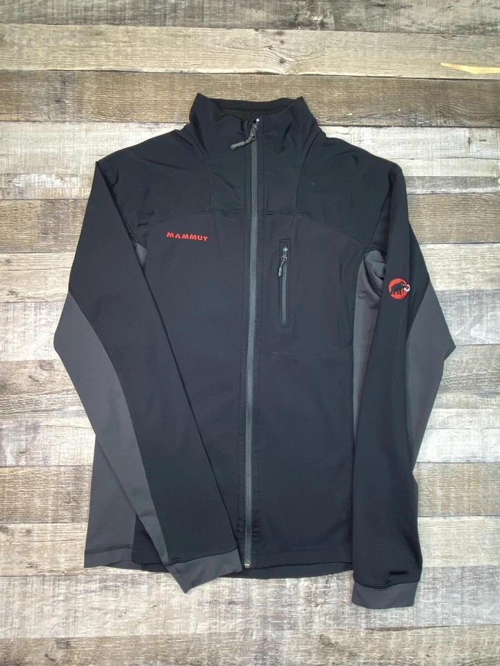 Chaqueta híbrida de capa media Mammut para hombre L negra rendimiento resistente cremallera completa elástica Foto 1 de 4