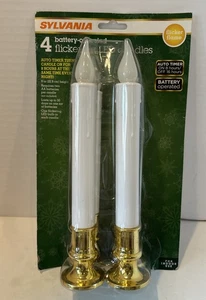 Sylvania V24339 Pack 9” Battery Operated Flickering LED Window Candles EUC - Picture 1 of 4