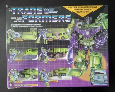 Transformers G1 Constructicon Escavators Devastator NUOVO KO scatola con difetti - Immagine 1 di 4