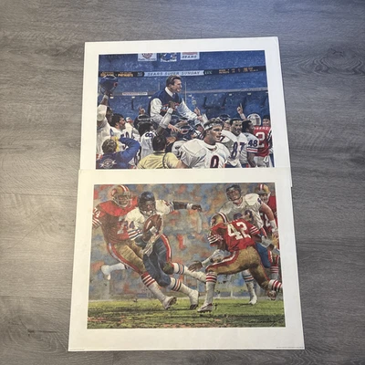 两只芝加哥熊 1986 年超级碗冠军石版画西尔斯·罗巴克  — 第 1/4 张图片