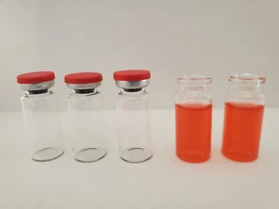 25 PCS 10ml Vials Clear Glass Bottle 20mm Crimp Top W/Caps & Plugs - Image 1 of 4