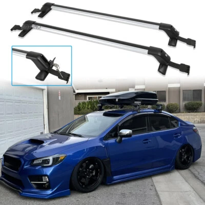For Subaru WRX 2015-2021 Car Top Roof Rack Cross Bar Luggage Cargo Carrier+Lock Foto 1 de 4