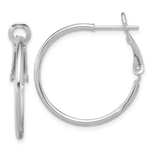 23mm Sterling Silver Omega-Back Hoop Earrings - Picture 1 of 6