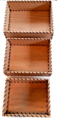 Wood Rectangular Nesting Boxes/Crates - New Set of 3 - Image 1 of 4