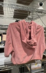 hoodie bershka bsk girl sweater cropped teddy gray shiny silver - Picture 1 of 2