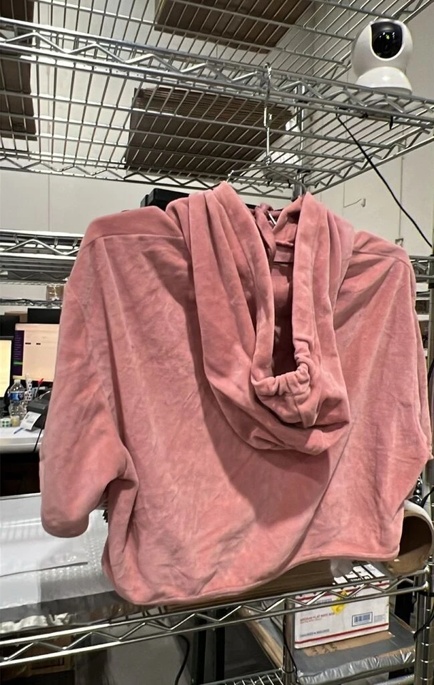 hoodie bershka bsk girl sweater cropped teddy gray shiny silver - Image 1 of 2