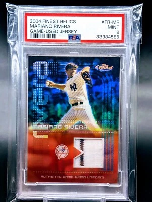 2004 Topps Finest Authentic Game Used Jersey Card Mariano Rivera PSA 9  - Image 1 of 2