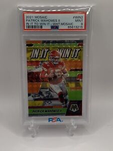 2021 Panini Mosaic Patrick Mahomes in it to win it - White /25 PSA 9 **LOW POP**