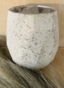 Deko Windlicht Gefäß Kerze Beton Optik Gesprenkelt Shabby Chic Vintage 1 Stück - Bild 1 von 3