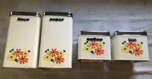 MCM KÜCHENDOSE BEHÄLTER KAFFEE TEE ZUCKERMEHL KANADA BLUME RETRO KANISTER - Bild 1 von 21
