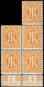 SAVOYSTAMPS - Germany-Allied Issued Occupational Post WWll-6 P-Block of 5-MINT - Picture 1 of 1