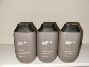 Lote de 3 Jabón Corporal Método Hombres Cedro + Ciprés 3.4 fl oz Tamaño de Viaje *Nuevo* - Imagen 1 de 5