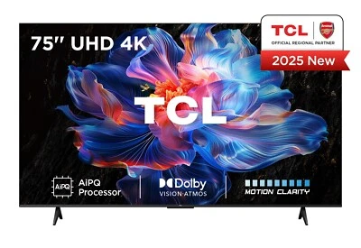 TCL 75V6C 75" Inch  V6C 4K LED Smart Google TV - Free 2 Yr Warranty - Image 1 of 4