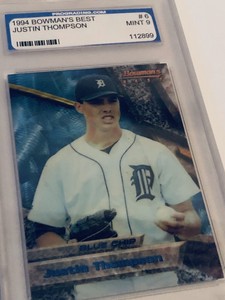 1994 ~ Justin Thompson #6 / Bowman’s Best Series / PGS Graded ~ Mint 9