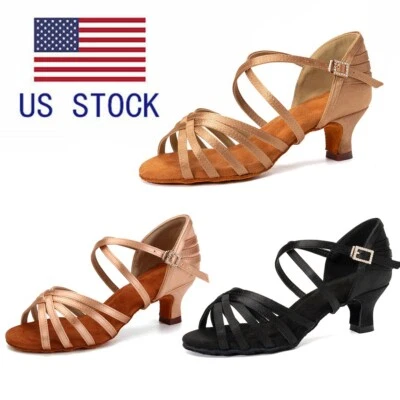 ENVÍO A EE. UU. Mujeres Damas Zapatos de Baile Latino de Salón 5 cm Tango Salsa Jazz Zapatos Foto 1 de 4