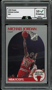 1990 NBA Hoops #65 Michael Jordan GRADED 10 GEM MINT HOF Bulls - Picture 1 of 2