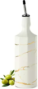 Ceramic Olive Oil Dispenser Bottle, White Oil Dispenser Bottle for Kitchen, Larg - Picture 1 of 5